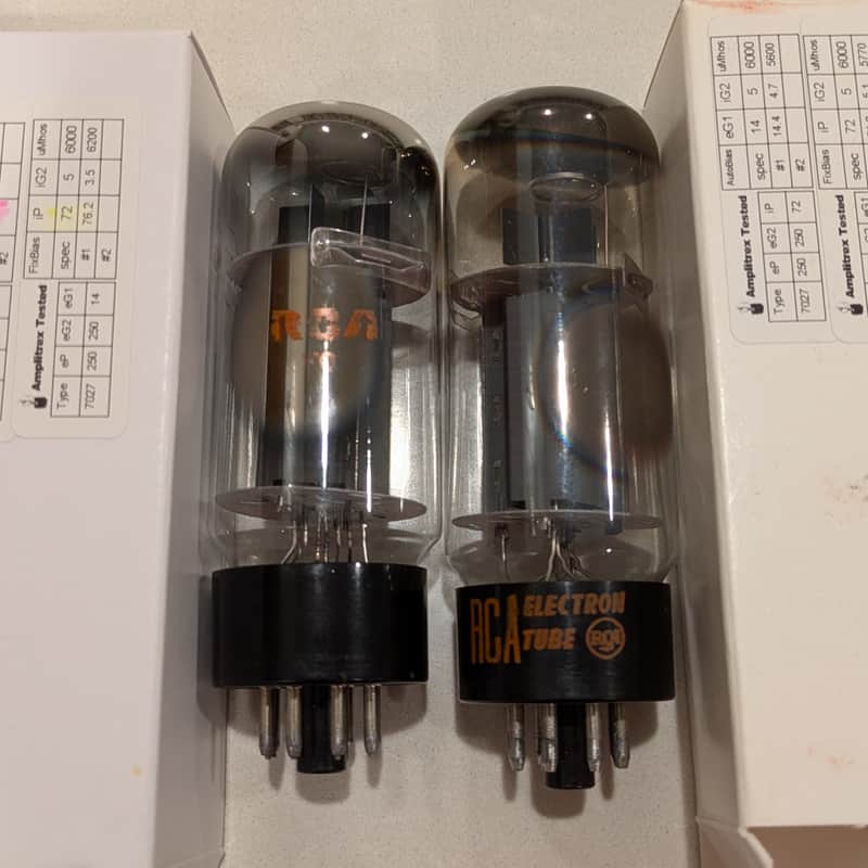 7027A RCA NOS Testing Matched Pair Tubes Dual Halo Getters / 7027 #2 image 1