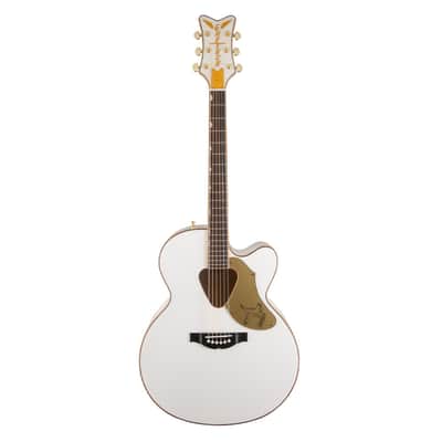 Used Gretsch G5022CWFE Rancher Falcon Jumbo Cutaway A/E Guitar - White image 2