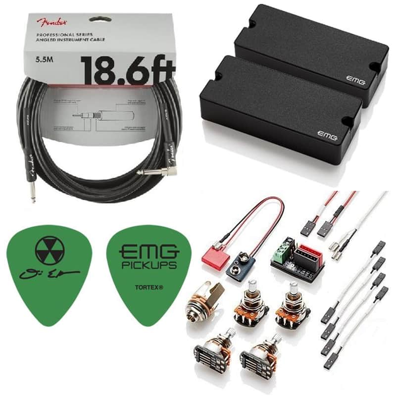 EMG DE Set Black David Ellefson Of Megadeth 4 String Soapbar Active Bass Pickups 35DC & 35CS (CABLE) image 1