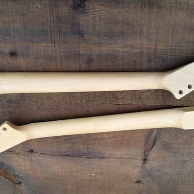 24  SHARK FIN BANANA NECK MAPLE GUITAR NECK WITH FLOYD ROSE NUT INSTALLED DIY NECK image 7