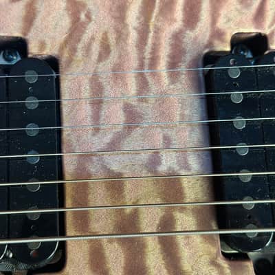 Mayones Duvell elite 7 custom shop 2018 - 5A Quilted Trans jeans purple satin Bareknuckle TKO image 4