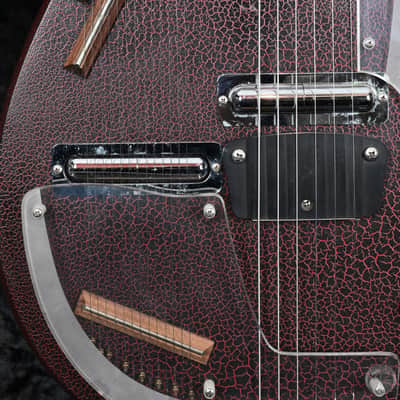 Jerry Jones Master Electric Sitar from the early 90s in Crackle Red/Black with Hardcase image 5