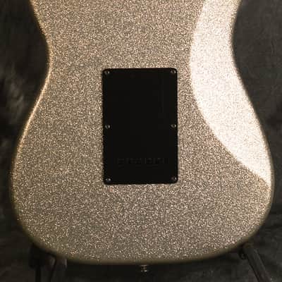 Squier by Fender Standard Fat Stratocaster Silver Sparkle w Deluxe Hardshell Case Included image 4