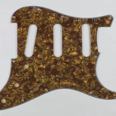 Stratocaster Gold Pearl Scratch Plate 11 hole Pickguard SSS to fit USA/Mex Fender