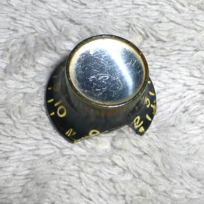 Gibson Vintage 1962 Silver Top Reflector Knob 1962 thru mid '70s Edge Blem Good image 5