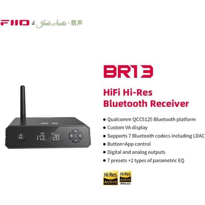FiiO BR13 HiFi Bluetooth 5.1 Music Receiver Long Range Bluetooth Adapter with USB DAC, LDAC/aptX Low Latency, OLED Display & RCA Optical Coaxial Output for Home Stereo,PC/TV image 3