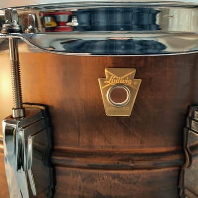 Ludwig LC663 Copper Phonic 6.5x14" 10-Lug Snare Drum - Raw Copper image 5