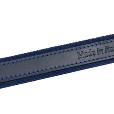 Hohner 44 In. X 4 In. Leather & Velvet Accordion Straps X-Large W/ Back Strap (ACC18-BLU/BLU) image 2