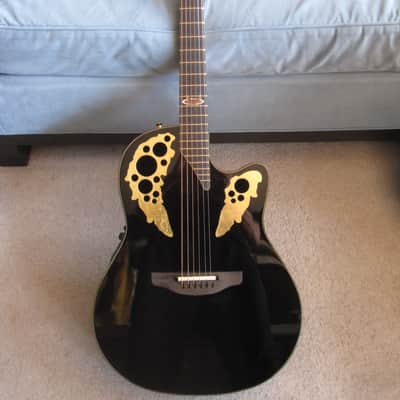 Ovation 2078-AV50-5 50th anniversary Adamas guitar elite flame maple neck 2016 Black image 3
