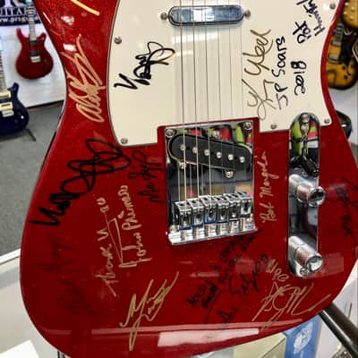 Squier Bullet Telecaster, Red Sparkle, Autographed by 2018 Blues Cruise Artists with Gig Bag - Pre Owned image 3