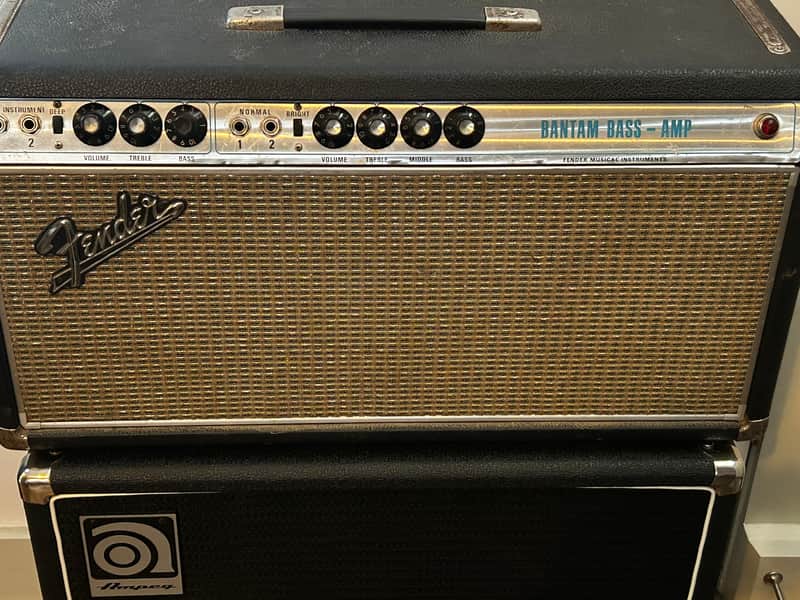 Fender Bantam Bass 2-Channel 30-Watt Amp Head Only 1968 Silverface image 1