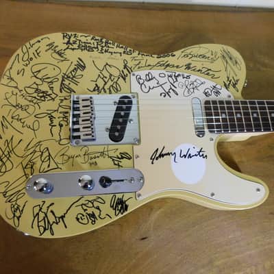 2007 Fender Squier Standard Series Telecaster Vintage White Signed By Rock Legends Artists! image 9
