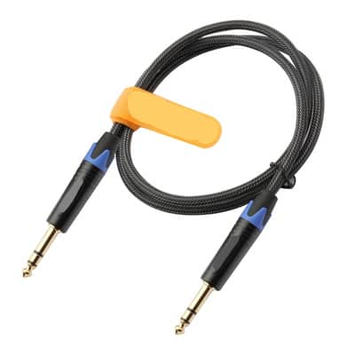 1/4 inch TRS Cable, Quarter inch 1/4 TRS Balanced Stereo Audio Cable Male to Male Pro Interconnect Cable Guitar Cable, Nylon Braid - 3 FT image 2