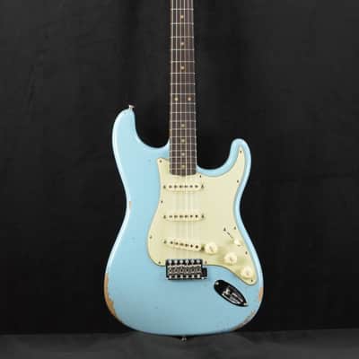 Mint Fender Custom Shop '62 Strat Relic with Closet Classic Hardware - Faded Aged Daphne Blue image 2