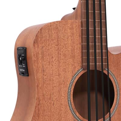 Gold Tone M-Bass25/FL Micro 25" Scale Fretless Acoustic/Electric Bass  - Natural image 4