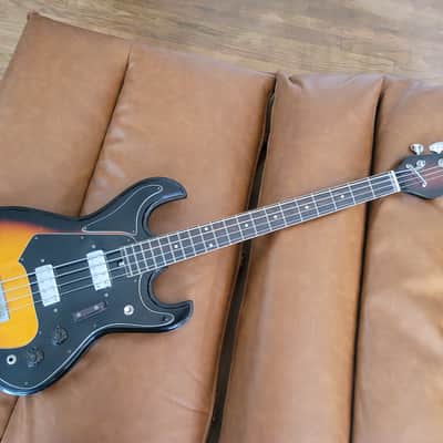 Vintage Horugel Short Scale Bass Guitar MIJ Japan Sunburst 1960s-1970s image 4