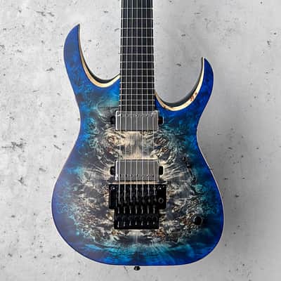 Mayones Duvell Elite Pro 7 Trans Jean Black 3 Tone Burst Satin image 2