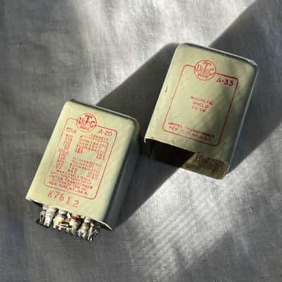 Pair of Vintage UTC A-20 Audio Transformers with A-33 Magnetic Shields image 3