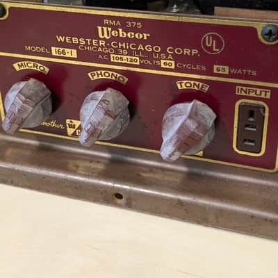 Vintage 1950s/60s Webcor Webster-Chicago 166-1 Tube Amp--project! image 3