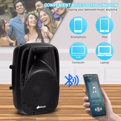 1600W Portable 2-Way Powered Speaker System with Microphone – High-Powered PA Sound image 4