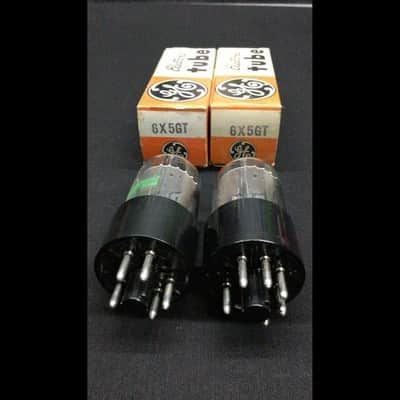 NOS PAIR GE 6X5GT Rectifier Radio Audio Vacuum Tubes Vintage Tested F.9677 image 4