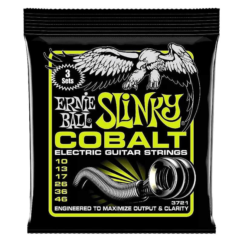 Ernie Ball 3721 Cobalt Regular Slinky Electric Guitar Strings 3-Pack image 1