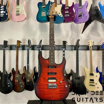 Schecter USA Custom Shop Sunset Custom-II HSS Electric Guitar w/ Case-Tiger Eye Satin image 2
