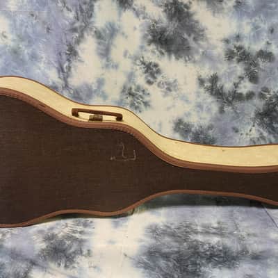 Vintage RARE 1960's Harmony, Kay Silvertone Soft Shell Acoustic Guitar Case Brown White image 2