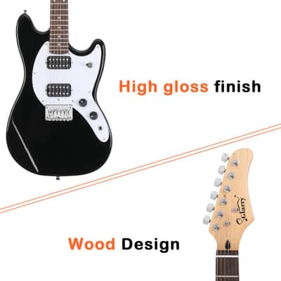 Glarry Full Size 6 String H-H Pickups GMF Electric Guitar with Bag Strap Connector Wrench Tool Black image 10