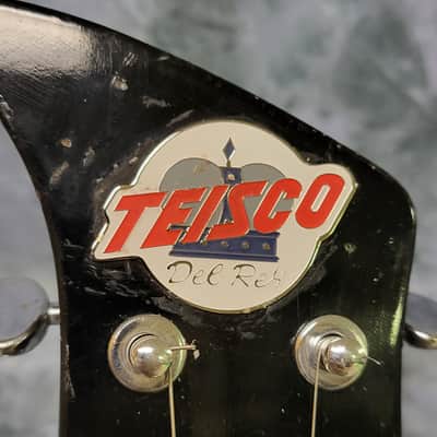Video Demo 1967 Teisco May Queen Black White Pro Setup New Strings Hard Shell Case image 10