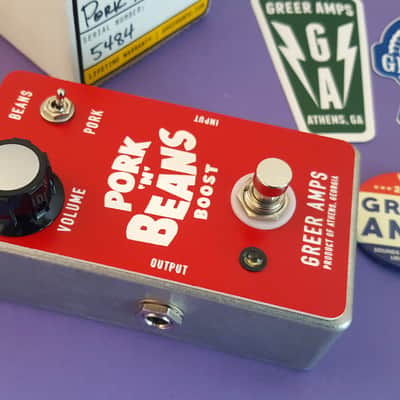 Greer Amps Pork N Beans Germanium 2 in 1 Boost Drive Pedal - Red image 3