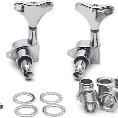 4R Electric Bass Guitar Sealed Tuning Pegs Tuners Machine Heads Tuning Keys/Buttons Guitar Parts Machine Head Tuners for Precision Bass and Jazz Bass (Chrome) image 6