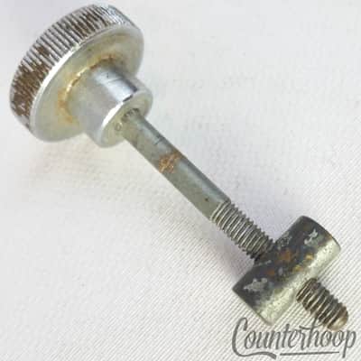 Ludwig Muffler Knob Tensioner Rod 1"Dial+Brass Nut Snare/Tom Drum Chrome USA 70s image 2