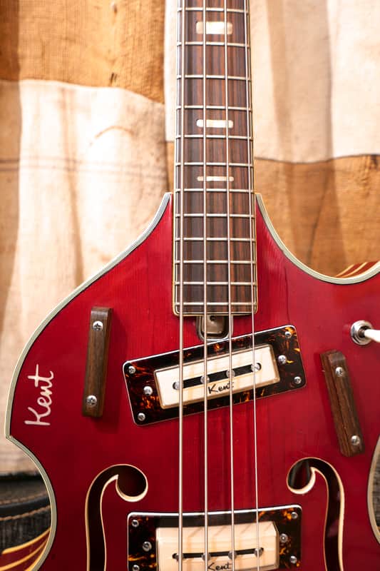 Kent Model 833 Violin Bass Guitar 1968 Cherry Red | Reverb