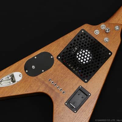 Pignose PGG-200V STBR Mahogany Flying V Type Travel guitar, Built-in Speaker image 8