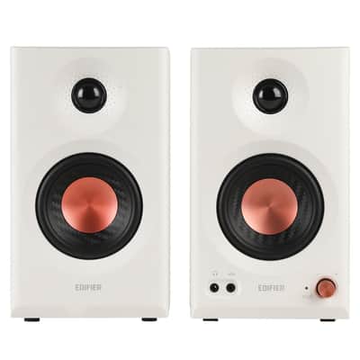 Edifier MR3 Powered Studio Monitor Speakers, Hi-Res Audio Certified Bluetooth V5.4 Active Bookshelf Speakers, 2.0 Computer Speaker with Headphone Output RCA AUX Balanced TRS Input - White (Pair) image 2