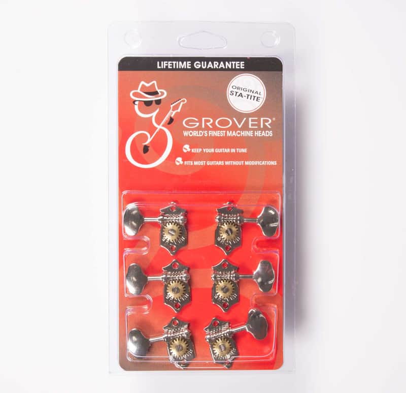 Grover V97-18NA Sta-Tite 18:1 3x3 Guitar Tuners, Nickel, Vertical image 1