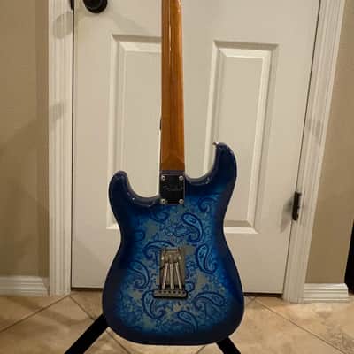Partscaster Thinline S-Style w/ Fender USA Pure Vintage 65 pickups (Fender Semi-hollow Strat) 2020'a - Blue Paisley image 6