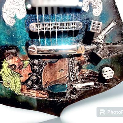 Outlaw Guitar Company - 7 String Iceman 2023 - Holographic Blue image 3