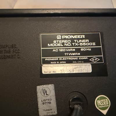 Vintage Pioneer TX-5500II AM/FM Stereo Tuner Silver Face image 9