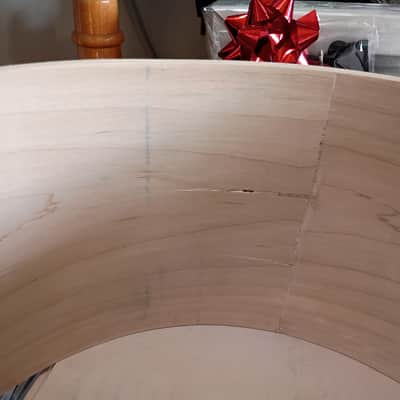 B-stock 14x7 Maple steam Bent semi-solid bare raw snare drum Shell by Erie drums and shells image 3