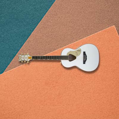 Gretsch G5021E Rancher Penguin Parlor Acoustic 6-String Guitar (White) Bundle image 7