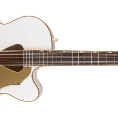 Gretsch G5022CWFE-12 Rancher Falcon Jumbo 12-String Cutaway, Fishman Pickup, White image 2