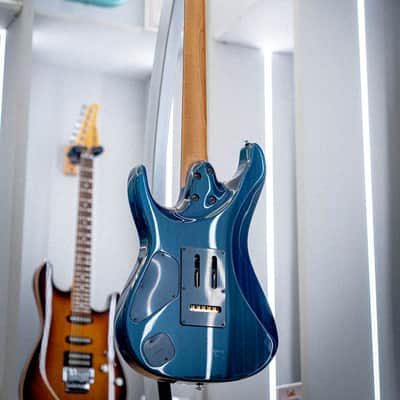 Ibanez MMN1-TAB Martin Miller Signature Transparent Aqua Blue image 10