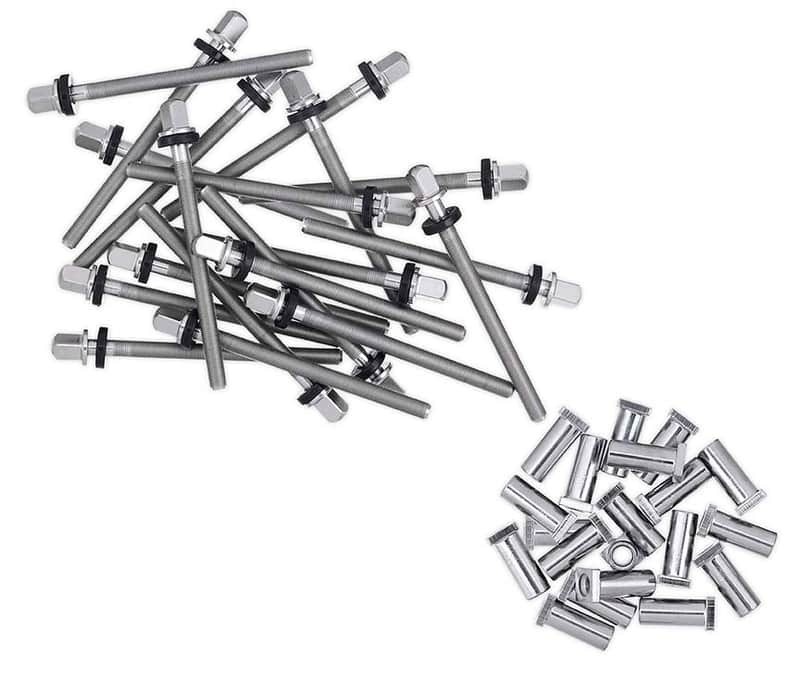 DW True Pitch 50 Tension Rods with Receiver Nuts for 6" Deep Snare Drums - 20 Pack image 1