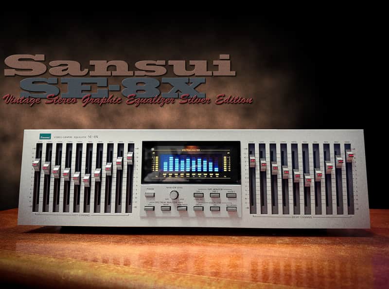 SANSUI SE-8X 🔥RARE SILVER🔥 Original Boxed Vintage Stereo Graphic Equalizer image 1