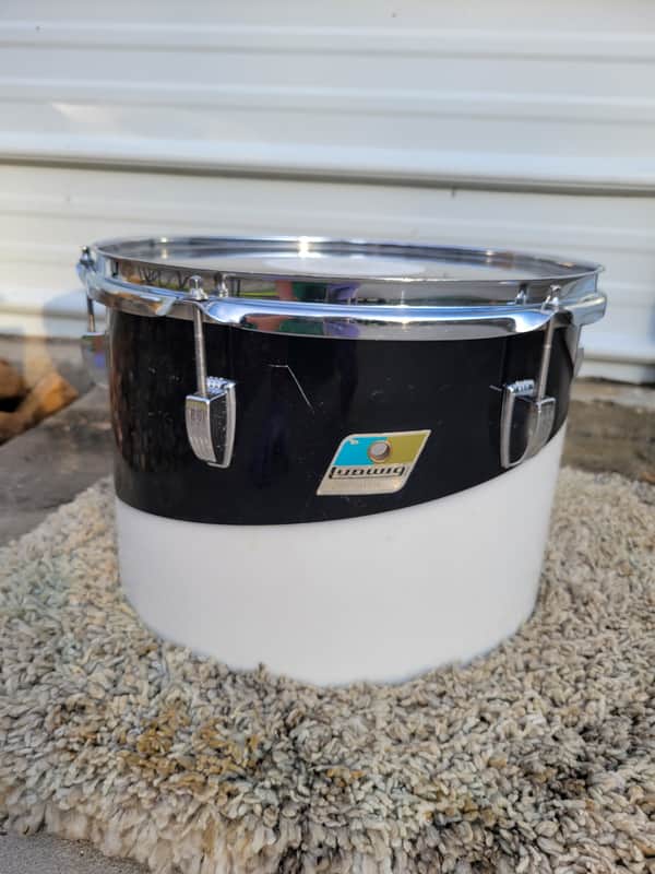 1970s Ludwig 13" Vistalite Concert Tom Drum - Pattern E Black/White Swirl (231-1) image 1
