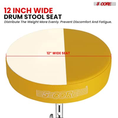 5 Core Drum Throne 3" Padded Drum Seat Height Adjustable Drumming Chair for Practice and Performance image 4