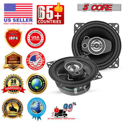 5 Core Car Audio 4 inch Coaxial Speakers Pair 2 Way 250W 4Ohm Replacement Driver w Dome Tweeters image 12
