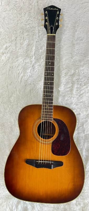 Vintage Silvertone 319 63309 Sunburst Acoustic Guitar w/ Chipboard Case